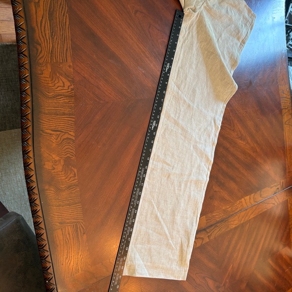 Reformation Linen Pants Vida Low Rise Oatmeal 2 - Picture 14 of 16